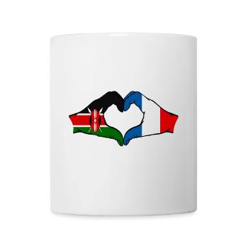 Kenya France Hands Heart Shape - Mug - white - Front