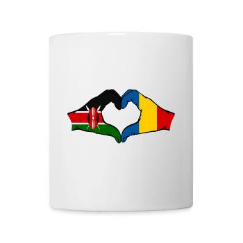 Kenia Rumänien Hände Herzform - Tasse - Weiß - Vorne