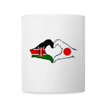 Kenya Japan Hands Heart Shape - Mug - white - Front