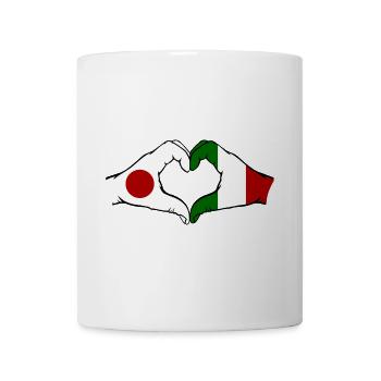 Japan Italy Hands Heart Shape - Mug - white - Front