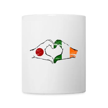 Japan Ireland hands heart shape used - Mug - white - Front