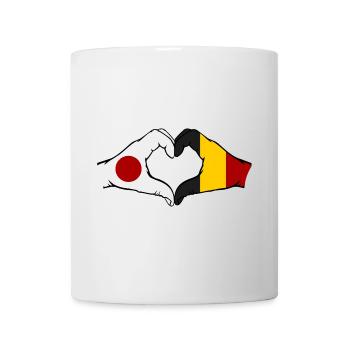 Japan Belgium Hands Heart Shape - Mug - white - Front