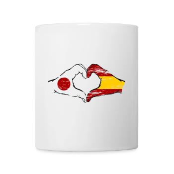 Japan Spain hands heart shape used - Mug - white - Front