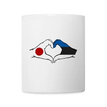 Japan Estonia Hands Heart Shape - Mug - white - Front