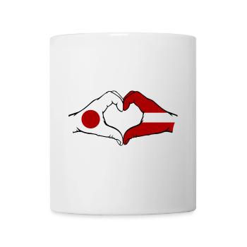 Japan Latvia Hands Heart Shape - Mug - white - Front