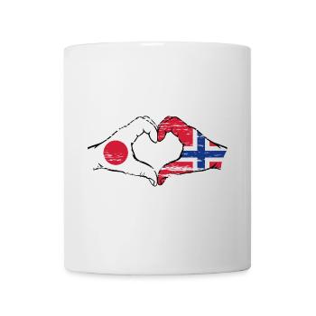 Japan Norway hands heart shape used - Mug - white - Front