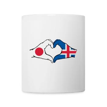 Japan Iceland hands heart shape - Mug - white - Front