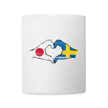 Japan Sweden hands heart shape used - Mug - white - Front