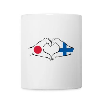 Japan Finland Hands Heart Shape - Mug - white - Front