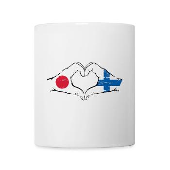 Japon Finlande mains forme de coeur utilisé - Mug blanc - blanc - Devant