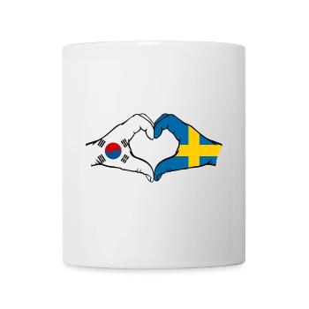 South Korea Sweden Hands Heart Shape - Mug - white - Front