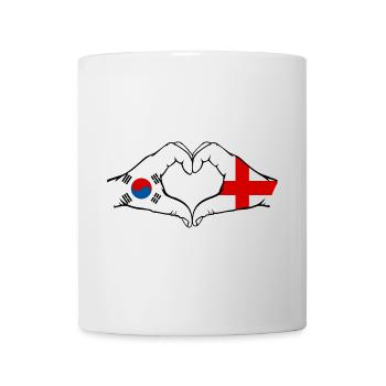 South Korea England Hands Heart Shape - Mug - white - Front