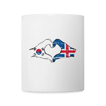 South Korea Iceland hands heart shape used - Mug - white - Front