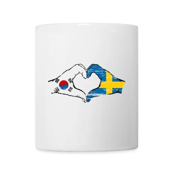 Corée du Sud Suède Mains Forme de Coeur Utilisé - Mug blanc - blanc - Devant