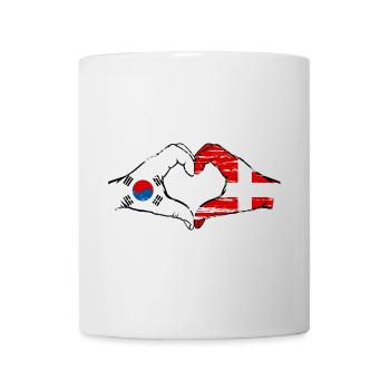 South Korea Denmark hands heart shape used - Mug - white - Front