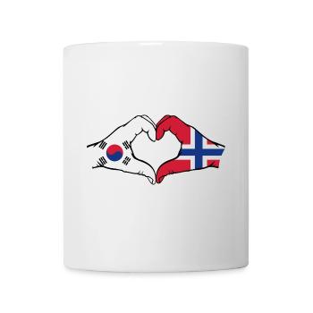 South Korea Norway Hands Heart Shape - Mug - white - Front