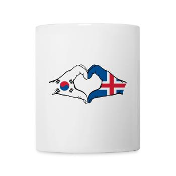 South Korea Iceland Hands Heart Shape - Mug - white - Front