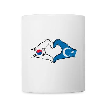 South Korea Uyghur hands heart shape - Mug - white - Front