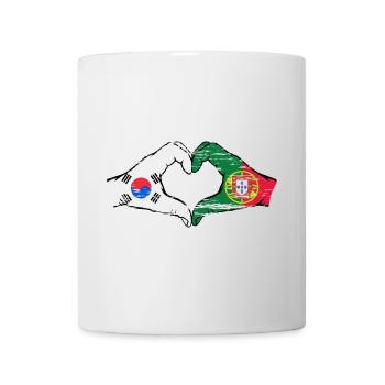 Corée du Sud Portugal Mains Forme de Coeur Utilisé - Mug blanc - blanc - Devant