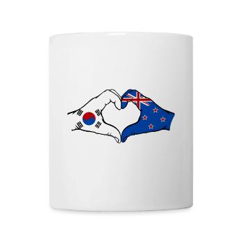 Südkorea Neuseeland Hände Herzform - Tasse - Weiß - Vorne