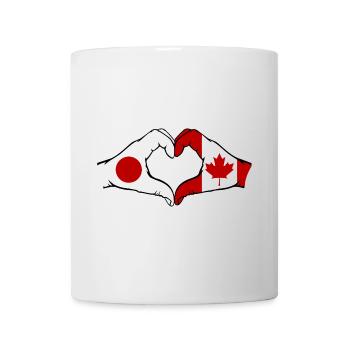 Japan Canada Hands Heart Shape - Mug - white - Front