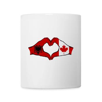 Albania Canada Hands Heart Shape - Mug - white - Front