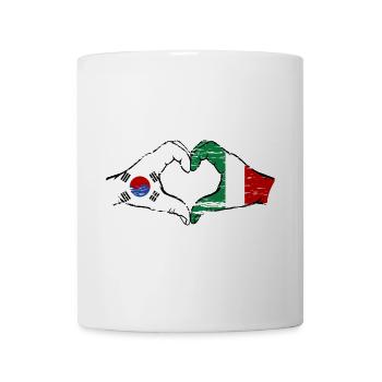 Corée du Sud Italie Mains Coeur Forme Utilisé - Mug blanc - blanc - Devant