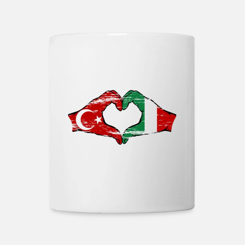 Turquie Italie Mains Forme de Coeur Utilisé - Mug blanc - blanc