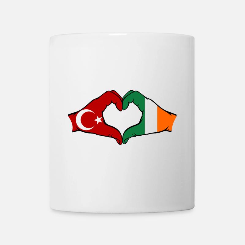 Turquie Irlande Mains Forme De Coeur - Mug blanc - blanc