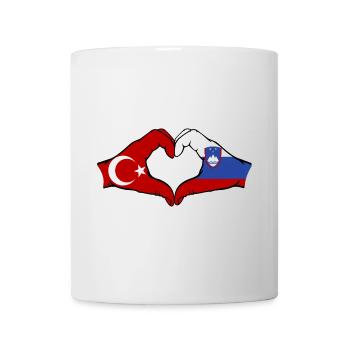 Turkey Slovenia Hands Heart Shape - Mug - white - Front