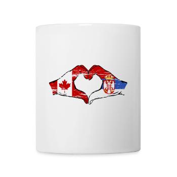Canada Serbie Mains Forme Coeur Utilisé - Mug blanc - blanc - Devant