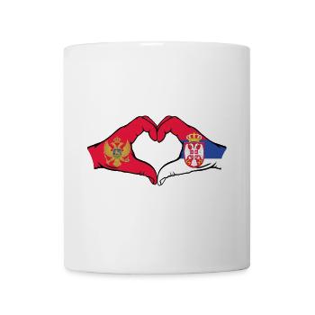 Montenegro Serbia Flag Hands Heart Shape - Mug - white - Front