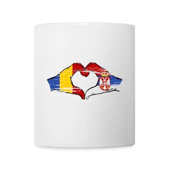 Rumänien Serbien Hände Herzform used - Tasse - Weiß - Vorne