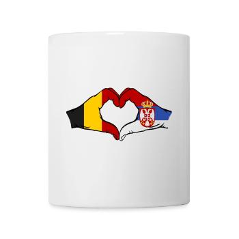 Belgium Serbia Hands Heart Shape - Mug - white - Front