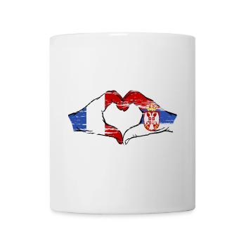 France Serbia Hands Heart Shape Used - Mug - white - Front