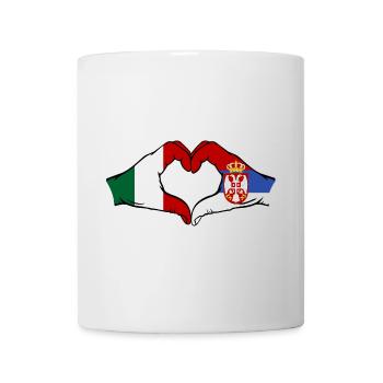 Italy Serbia Hands Heart Shape - Mug - white - Front
