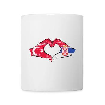 Turquie Serbie Mains Forme Coeur Utilisé - Mug blanc - blanc - Devant