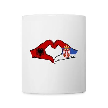 Albanien Serbien Flagge Herzform - Tasse - Weiß - Vorne