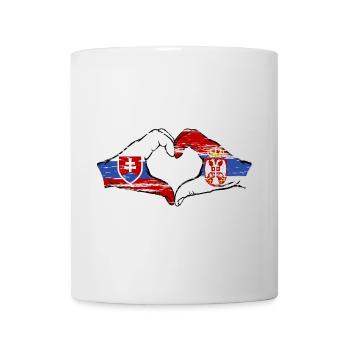 Slovaquie Serbie drapeau forme de coeur utilisé - Mug blanc - blanc - Devant