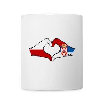 Polen Serbien Flagge Herzform - Tasse - Weiß - Vorne