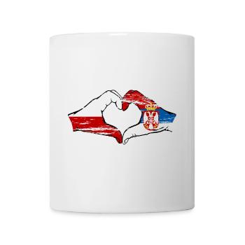 Pologne Serbie drapeau coeur forme utilisé - Mug blanc - blanc - Devant