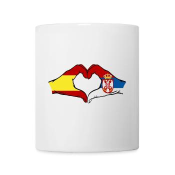 Spanien Serbien Flagge Herzform - Tasse - Weiß - Vorne