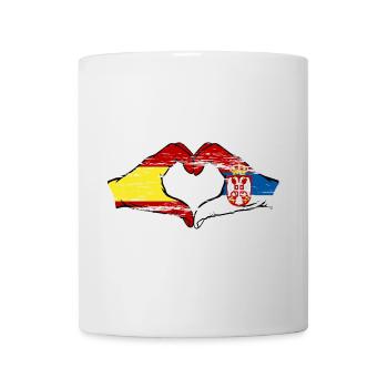 Espagne Serbie drapeau forme de coeur utilisé - Mug blanc - blanc - Devant