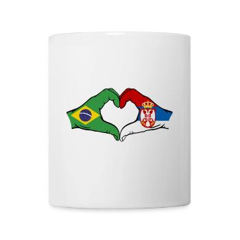Brasilien Serbien Flagge Herzform - Tasse - Weiß - Vorne