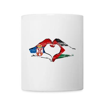 Serbie Palestine drapeau forme de coeur utilisé - Mug blanc - blanc - Devant