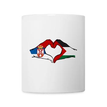 Serbie Palestine Drapeau Coeur Forme - Mug blanc - blanc - Devant