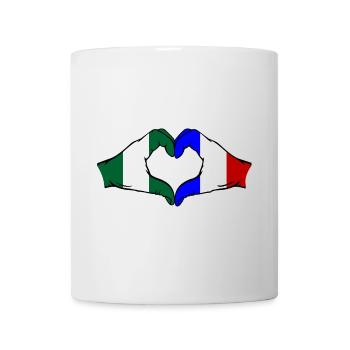 Nigeria France Drapeau Coeur Forme - Mug blanc - blanc - Devant