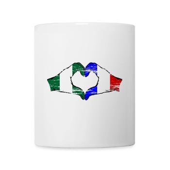 Nigeria France Drapeau Coeur Utilisé - Mug blanc - blanc - Devant