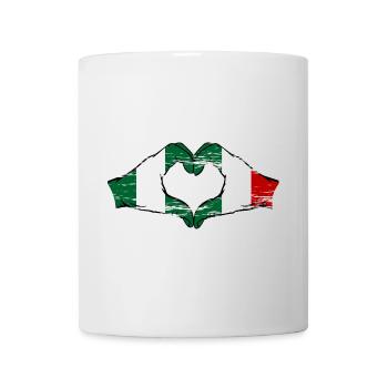 Nigeria Italy flag heart shape used - Mug - white - Front