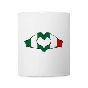 Nigeria Italie Drapeau Coeur Forme De Coeur - Mug blanc - blanc - Devant